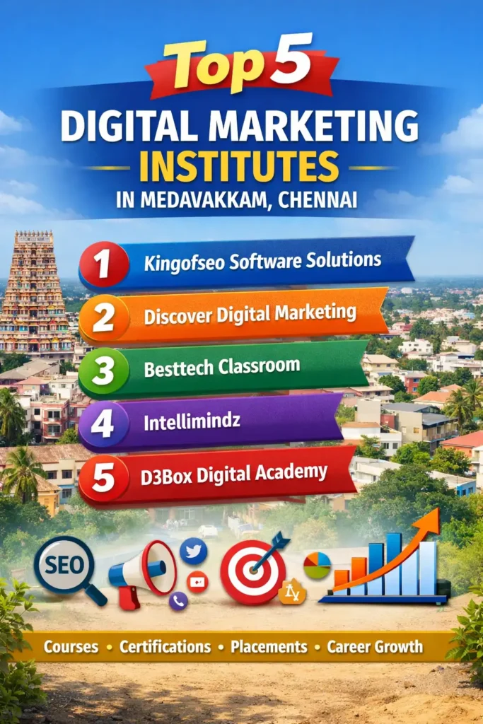 Top 5 Digital Marketing Institutes in Medavakkam Chennai